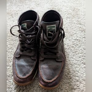 Puma Brown Leather Shoes/Boots Size  10 Vintage Y2K  351502 01